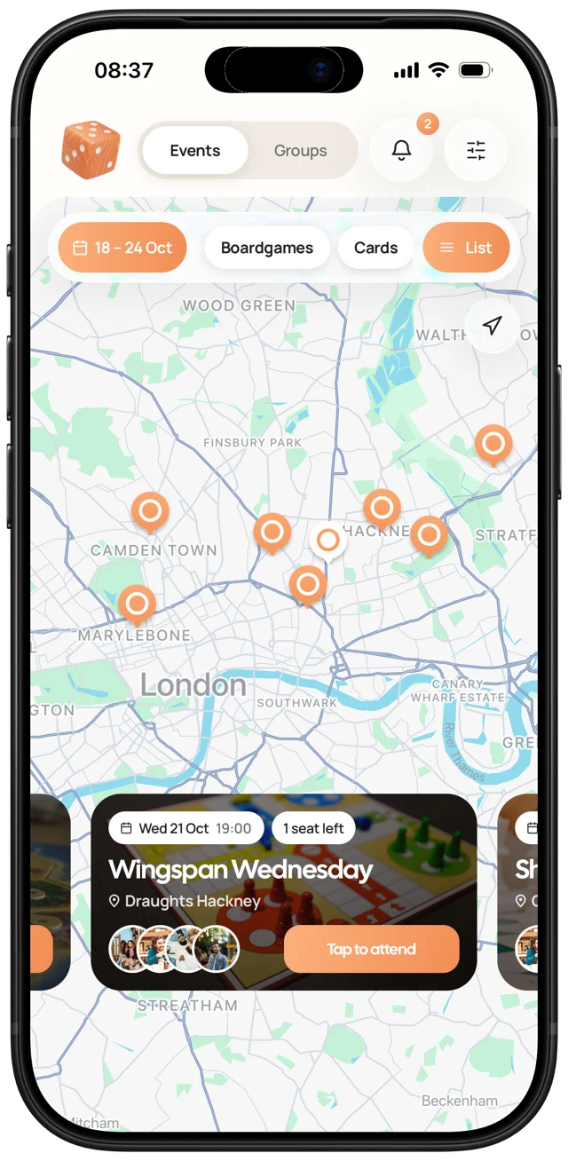 The map screen